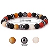 4Pcs 4 Style Natural Gemstone Round Beaded Stretch Bracelets Set BJEW-SZ0002-19-7