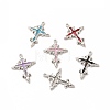 Rack Plating Alloy Enamel Pendants FIND-G051-07P-1