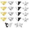 12Pcs 4 Styles Alloy Magnetic Clasps with Loops FIND-YW0005-56-1