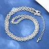4MM Brass Textured Rolo Chain Necklaces for Men Women NJEW-L012-05S-2