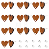 SUPERFINDINGS 20Pcs Heart Shape Wood Stud Earring Finding FIND-FH0008-48-1