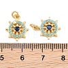Brass Micro Pave Cubic Zirconia Charms KK-Q085-05B-G-3