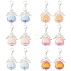 12Pcs 6 Colors Glass Pearl & Alloy Pendant Decorations HJEW-YW00350-1