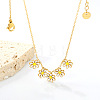 304 Stainless Steel Enamel Flower Bib Necklaces FS-WG58DA2-01-1