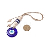 Handmade Blue Evil Eye Lampwork Pendant Decorations HJEW-JM02303-01-3