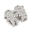 Brass Micro Pave Cubic Zirconia Slide Charms ZIRC-I068-25P-2