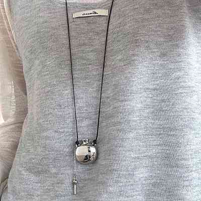 Alloy Pendant Black Waxed Cord Necklaces for Women WG8C0D7-02-1