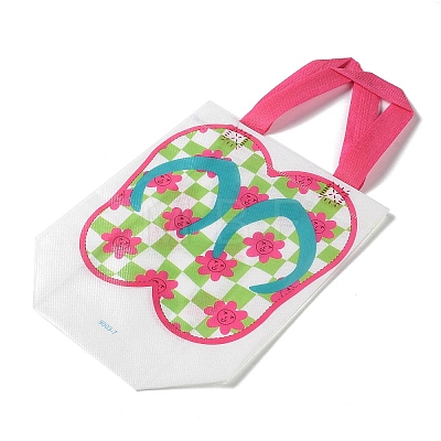 Summer Beach Theme Printed Flip Flops Non-Woven Reusable Folding Gift Bags with Handle ABAG-F009-E07-1