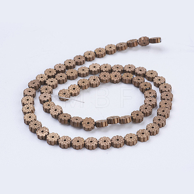 Electroplate Non-magnetic Synthetic Hematite Beads Strands G-J383-6x2mm-A02-F-1