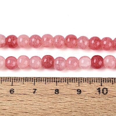 Ombre Effect Dyed Crackle Glass Beads Strands GLAA-Q106-01A-B07-1