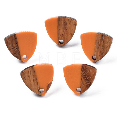 Resin & Walnut Wood Stud Earring Findings MAK-N032-023A-1