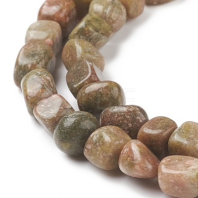 Natural Unakite Beads Strands G-F464-37-1