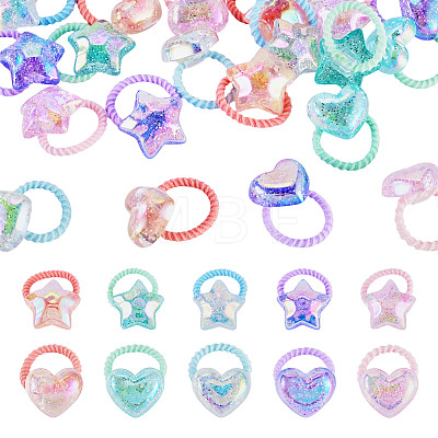 20Pcs 20 Colors Polyester & Plastic Girls Hair Accessories OHAR-TA0001-18-1