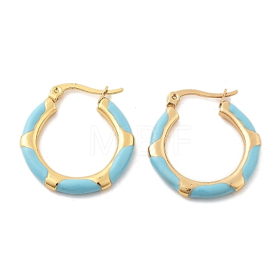 201 Stainless Steel Enamel Earrings Hoop Earrings LP9659-5-1