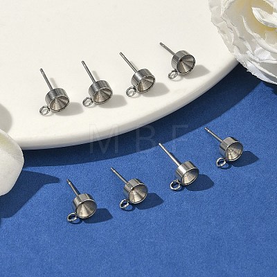 Non-Tarnish 201 Stainless Steel Stud Earring Settings LS-X-STAS-S041-08-1
