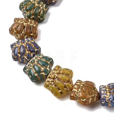 Painted Glass Beads Strands GLAA-H042-01-1