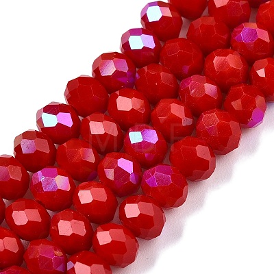 Electroplate Opaque Solid Color Glass Beads Strands EGLA-A044-P6mm-L15-1