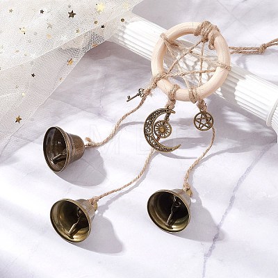 Iron Witch Bells for Door Knob for Protection HJEW-JM02203-1