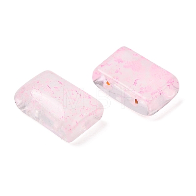 2-Hole Baking Paint Transparent Glass Beads GL-CBA5BF9-01E-1