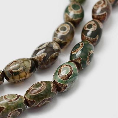 Tibetan Style 3-Eye dZi Beads Strands TDZI-G010-A04-1