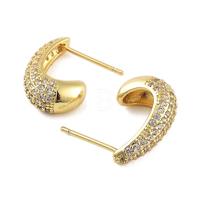 Rack Plating Teardrop Brass Stud Earrings EJEW-N055-25A-G-RS-1