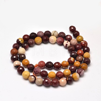 Faceted Natural Mookaite Round Bead Strands G-F266-16-6mm-1