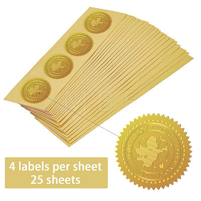 Self Adhesive Gold Foil Embossed Stickers DIY-WH0211-383-1