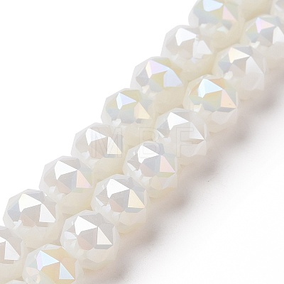 Electroplate Opaque Glass Beads Strands EGLA-H101-01F-1