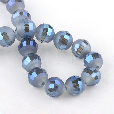 Faceted(96 Facets) Round Electroplate Glass Bead Strands X-EGLA-S130-10mm-02-1