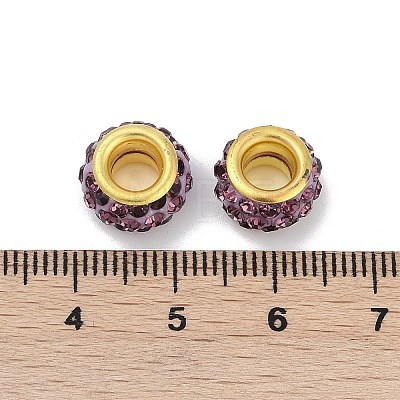 Alloy Rhinestone Clay Pave Beads ALRI-D300-04G-11-1