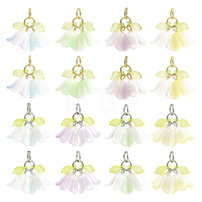 16Pcs Acrylic Pendants PALLOY-FS00076-1