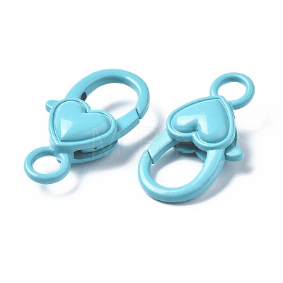 Spray Painted Eco-Friendly Alloy Lobster Claw Clasps PALLOY-T080-04E-NR-1