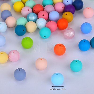 Round Silicone Focal Beads SI-JX0046A-93-1