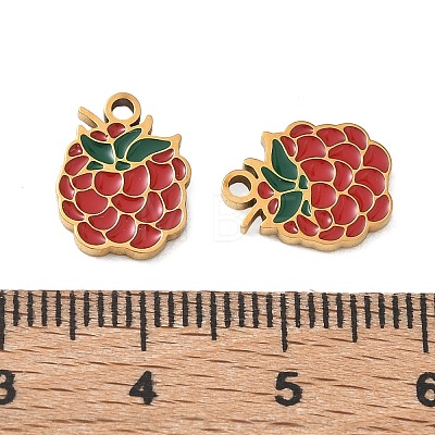 Fruit 304 Stainless Steel Enamel Pendants SA-CBA49D2-11G-15-1
