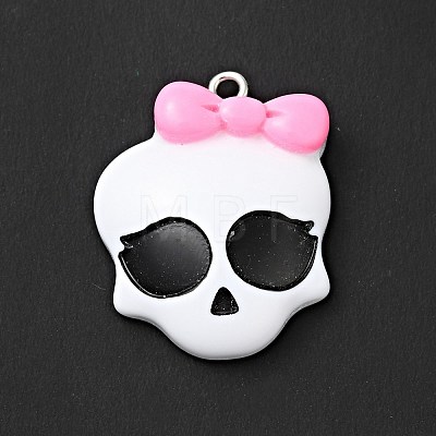 Skull with Bowknot Resin Pendants FIND-B012-08-1
