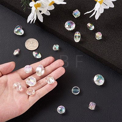 Yilisi 150Pcs 15 Style Transparent Acrylic Beads TACR-YS0001-06-1