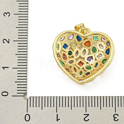 Rack Plating Brass Pave Cubic Zirconia Pendants KK-U029-08G-03-1