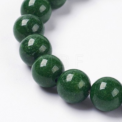 Natural Mashan Jade Beaded Stretch Bracelet BJEW-P207-28-8mm-1