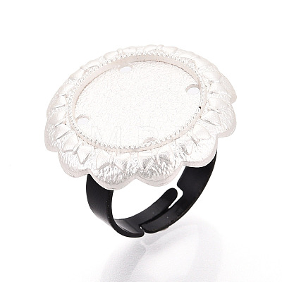 Adjustable Flower Alloy & Iron Bezel Cup Ring Base with Rotatable Tray MAK-T012-07S-1