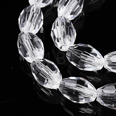 Transparent Glass Beads Strands EGLA-A037-T6x8mm-D01-1