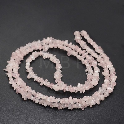 Chips Natural Rose Quartz Beads Strands G-N0164-39-1
