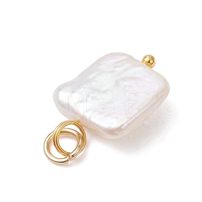 Baroque Natural Nucleated Pearl Keshi Pearl Pendants X-PALLOY-JF04833-1