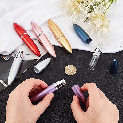 Olycraft 6Pcs 6 Colors Empty Portable Glass Perfume Spray Bottles AJEW-OC0003-45-1