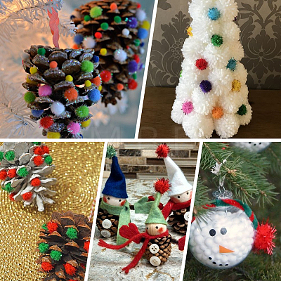 120Pcs Handmade DIY Doll Craft Pom Pom Balls FABR-SC0001-01C-01-1