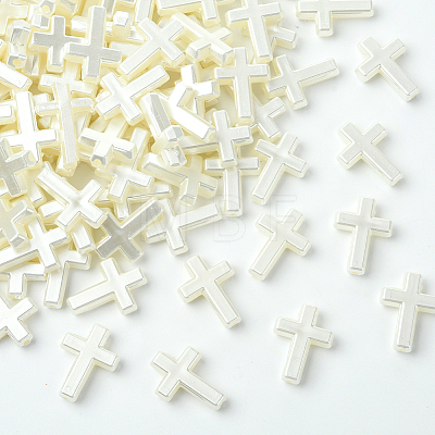100Pcs Resin Imitation Pearl Beads RESI-SC0036-40-1