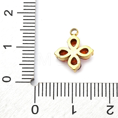 304 Stainless Steel Micro Pave Cubic Zirconia Pendants X-STAS-U042-06G-06-1