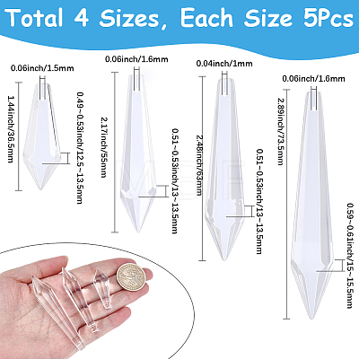 20Pcs 4 Styles Transparent Glass Pendants GLAA-SP0001-79-1