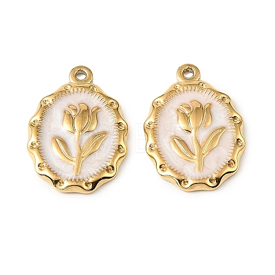 304 Stainless Steel Enamel Pendants STAS-I371-08G-02-1