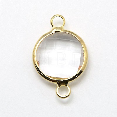 Golden Tone Brass Glass Links connectors GLAA-J011A-G-1