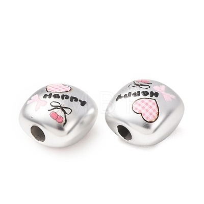 Plating Printed Acrylic European Beads AC-CBA655C-08-1